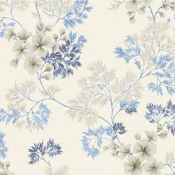 Sample WBP10102.WT.0 Flora Indigo Botanical Winfield Thybony Wallpaper
