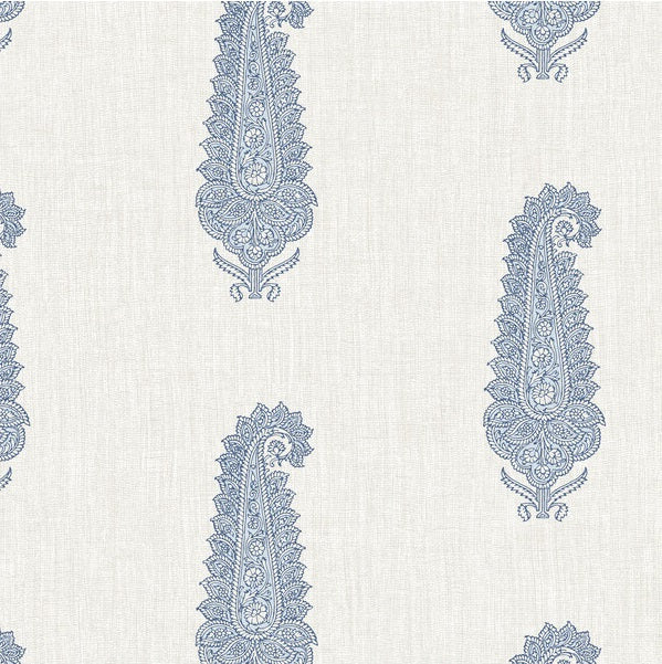 Sample WBP10402.WT.0 Kashmiri Indigo Paisley Winfield Thybony Wallpaper