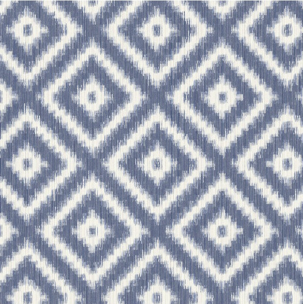 Sample WBP10802.WT.0 Ikat Diamond Indigo Diamond Winfield Thybony Wallpaper