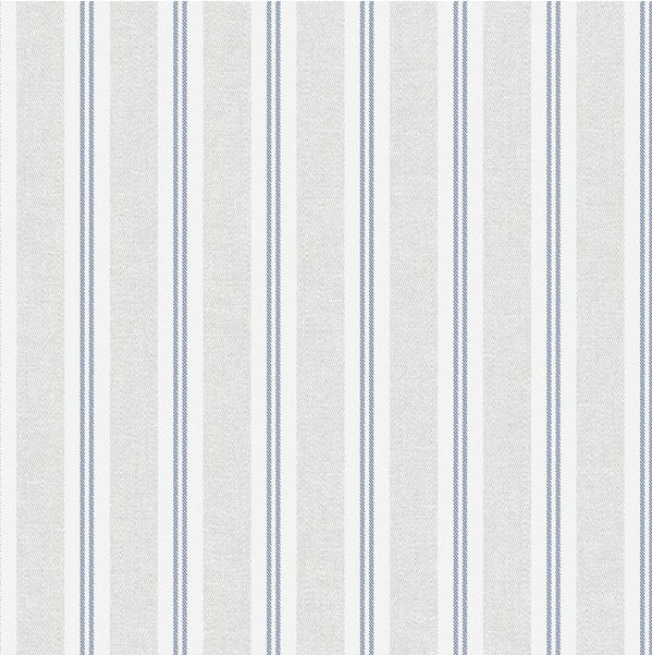 Sample WBP11402.WT.0 Ticking Stripe Indigo Geometric Winfield Thybony Wallpaper