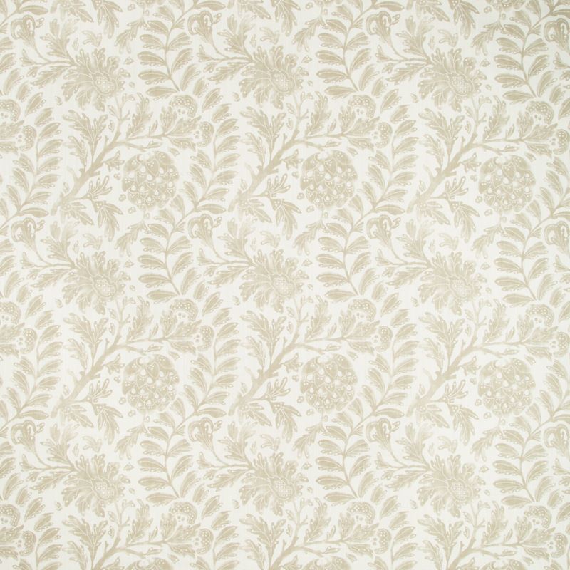 Sample WOLLERTON.16.0 Wollerton Sand White Multipurpose Botanical Foliage Fabric by Kravet Basics