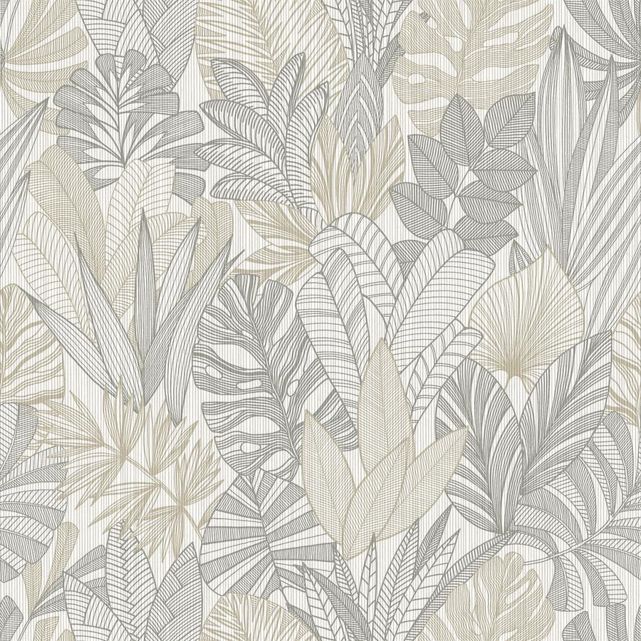 Sample - Wtk20207P-Wt | Cornish Lane, Grey Botanical - Winfield Thybony Wallpaper - Wtk20207P.Wt.0