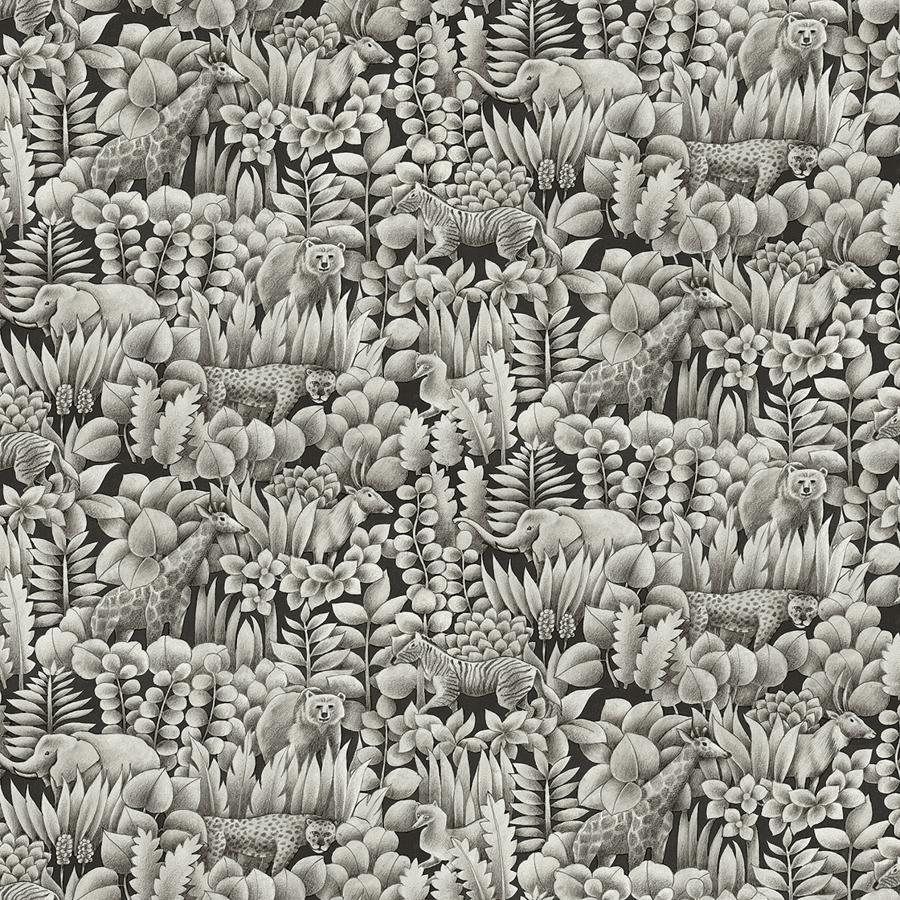 Sample - Wtk21008P-Wt | Tamarind, Grey Animals - Winfield Thybony Wallpaper - Wtk21008P.Wt.0