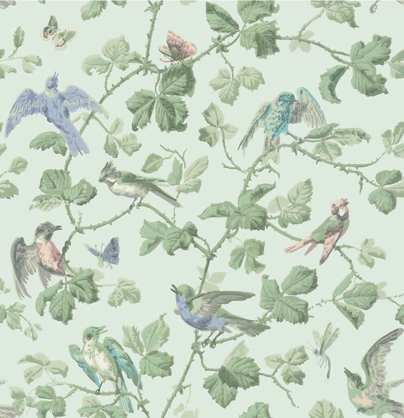 Shop 100/2007 Cs Winter Birds Duck Egg By Cole and Son Wallpaper