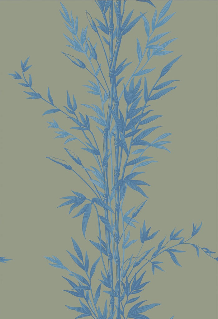 Order 100/5026 Cs Bamboo Blue On Khaki By Cole and Son Wallpaper