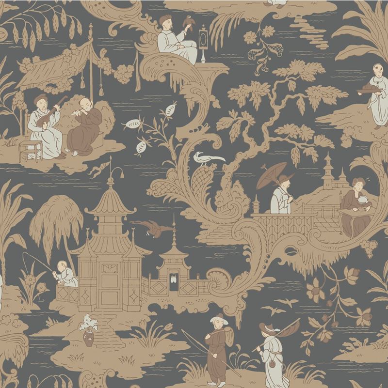 Search 100/8040 Cs Chinese Toile Charcoal By Cole and Son Wallpaper