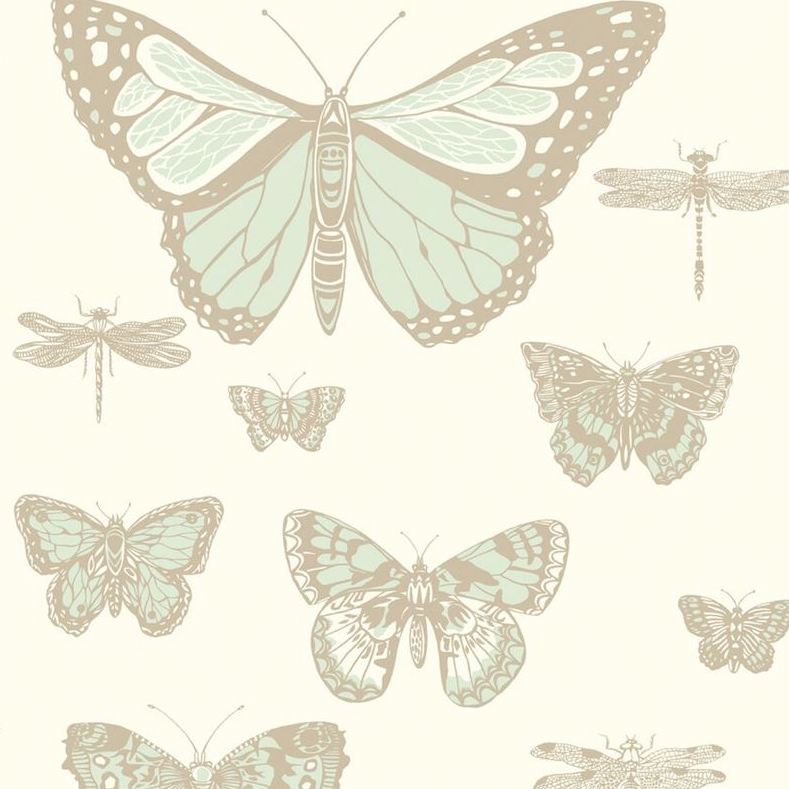 Find 103/15065 Cs Butterflies And Dragonflies Duck Egg Ivry By Cole and Son Wallpaper