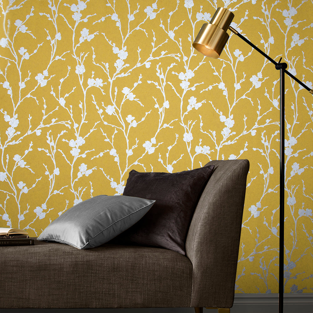 Order Graham & Brown Wallpaper Meiying Saffron Removable Wallpaper_2