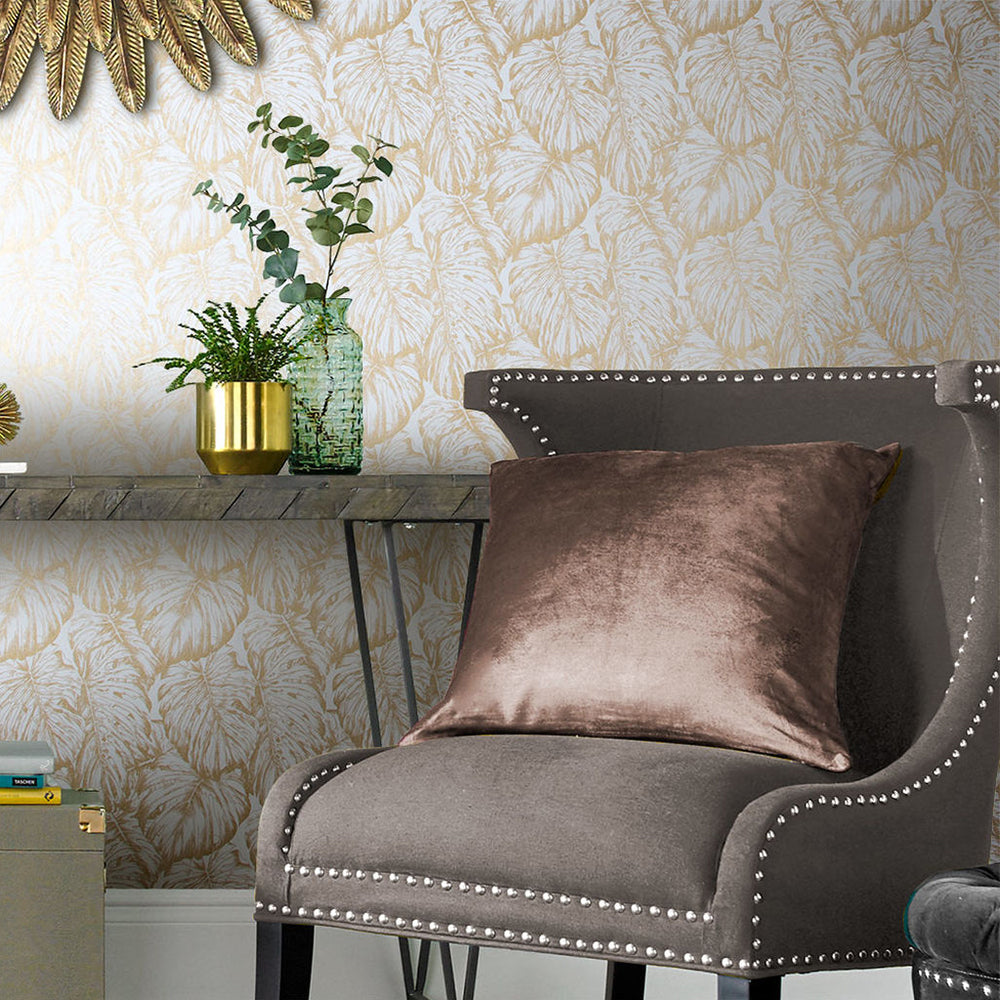 Select Graham & Brown Wallpaper Tropical Pearl and Gold Removable Wallpaper_2