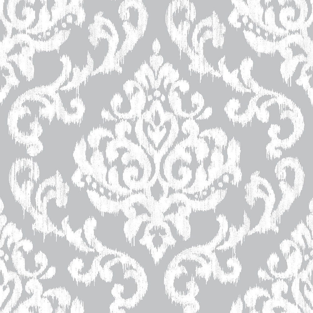 Save on Graham & Brown Wallpaper Indian Ink Damask Grey Mist Removable Wallpaper