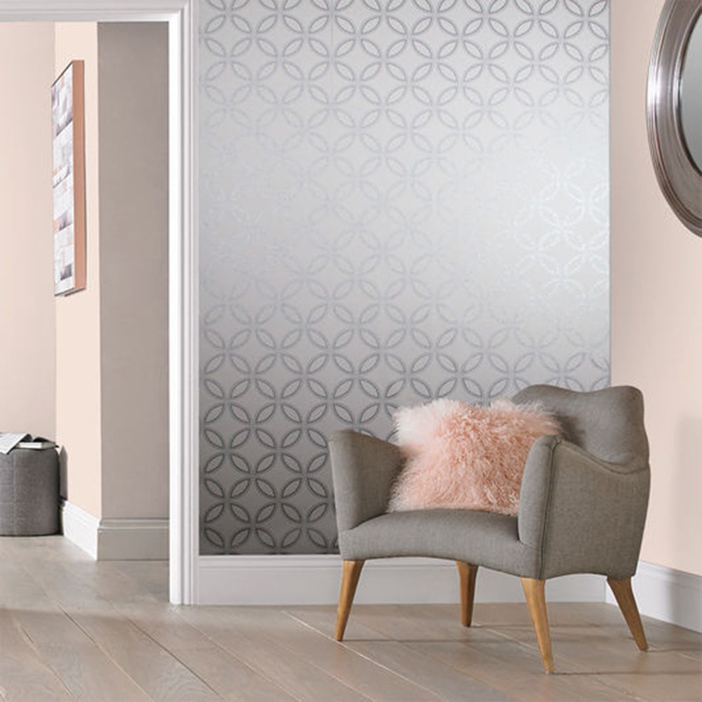 Purchase Graham & Brown Wallpaper Eternity White and Silver Removable Wallpaper_2