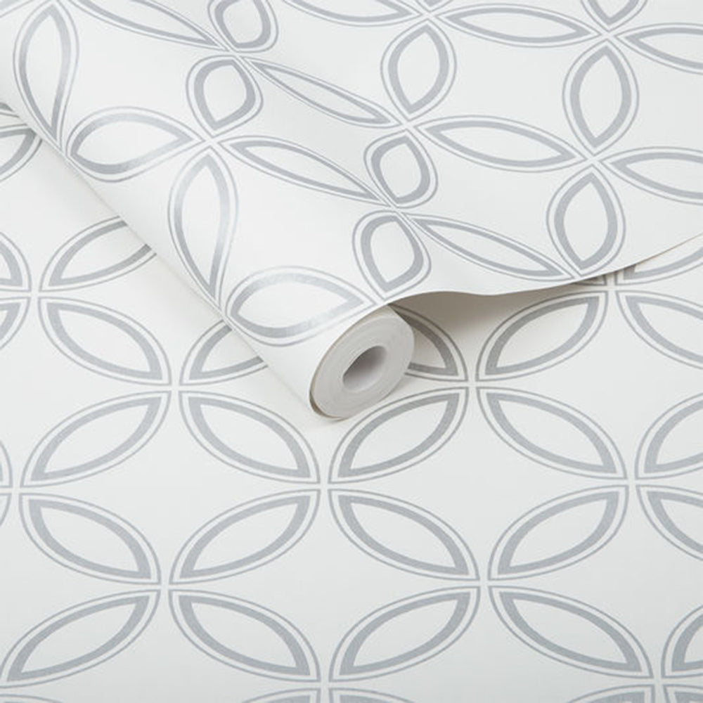 Purchase Graham & Brown Wallpaper Eternity White and Silver Removable Wallpaper_3