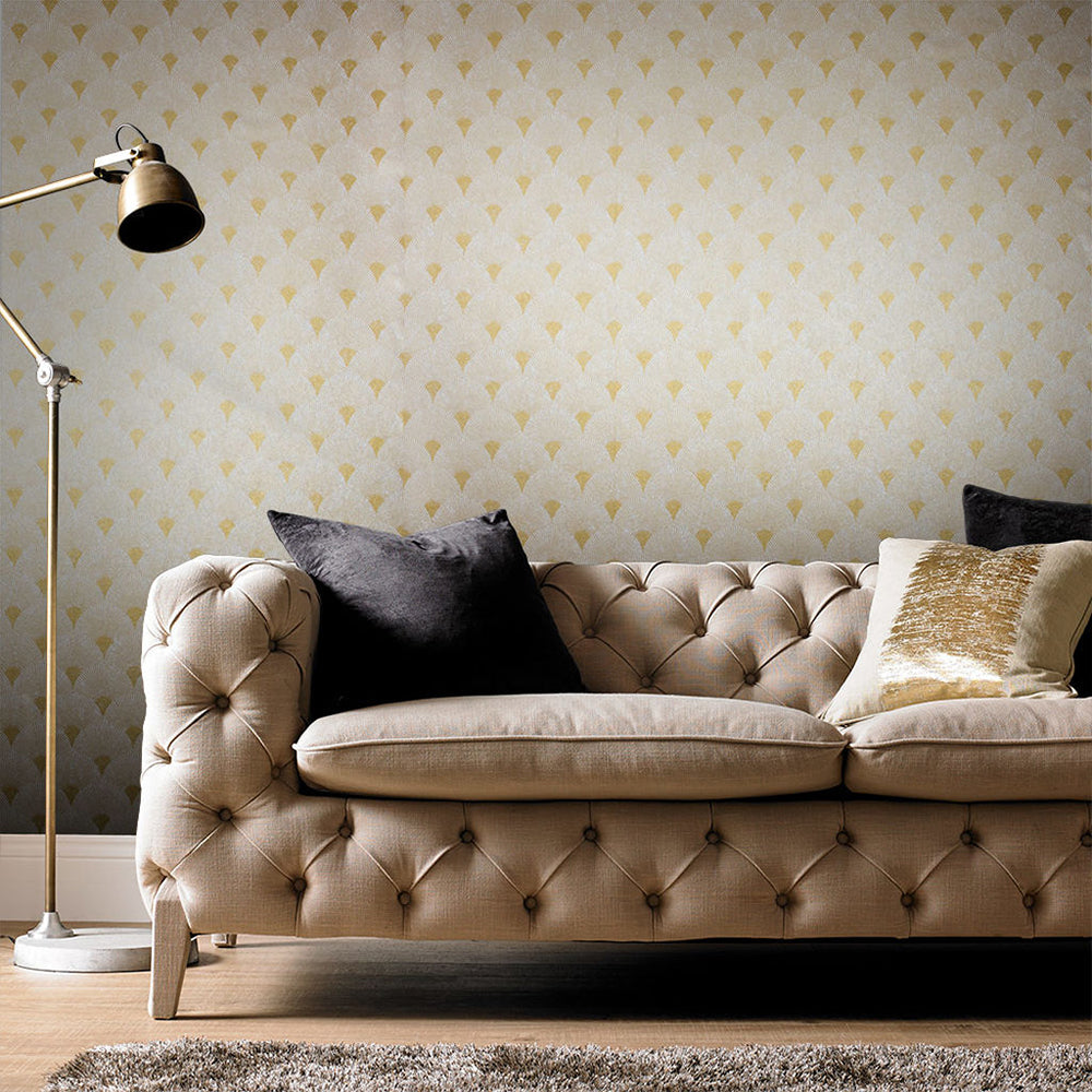 Acquire Graham & Brown Wallpaper Fan Gold and Pearl Removable Wallpaper_2