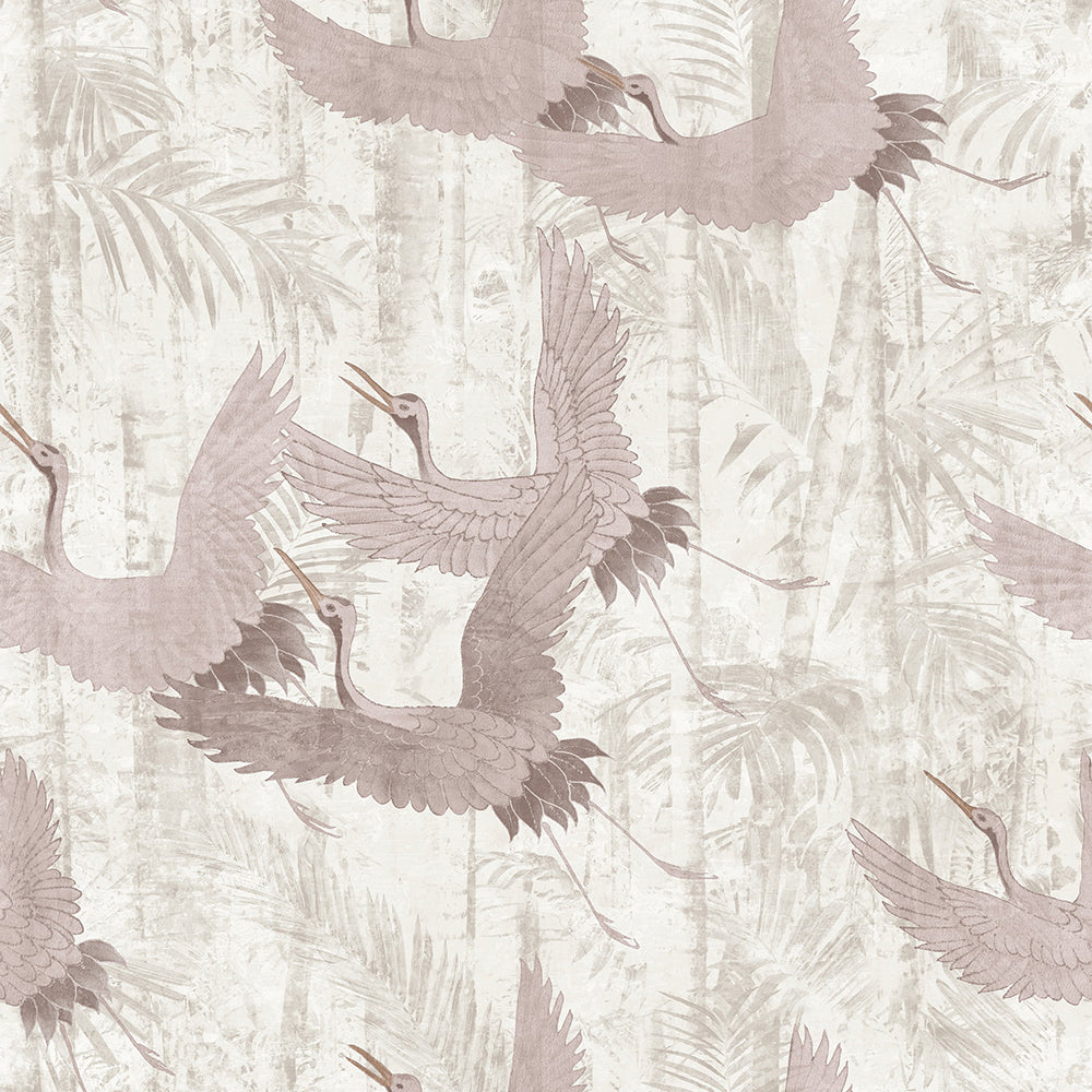 Select Graham & Brown Wallpaper Crane Pink Removable Wallpaper