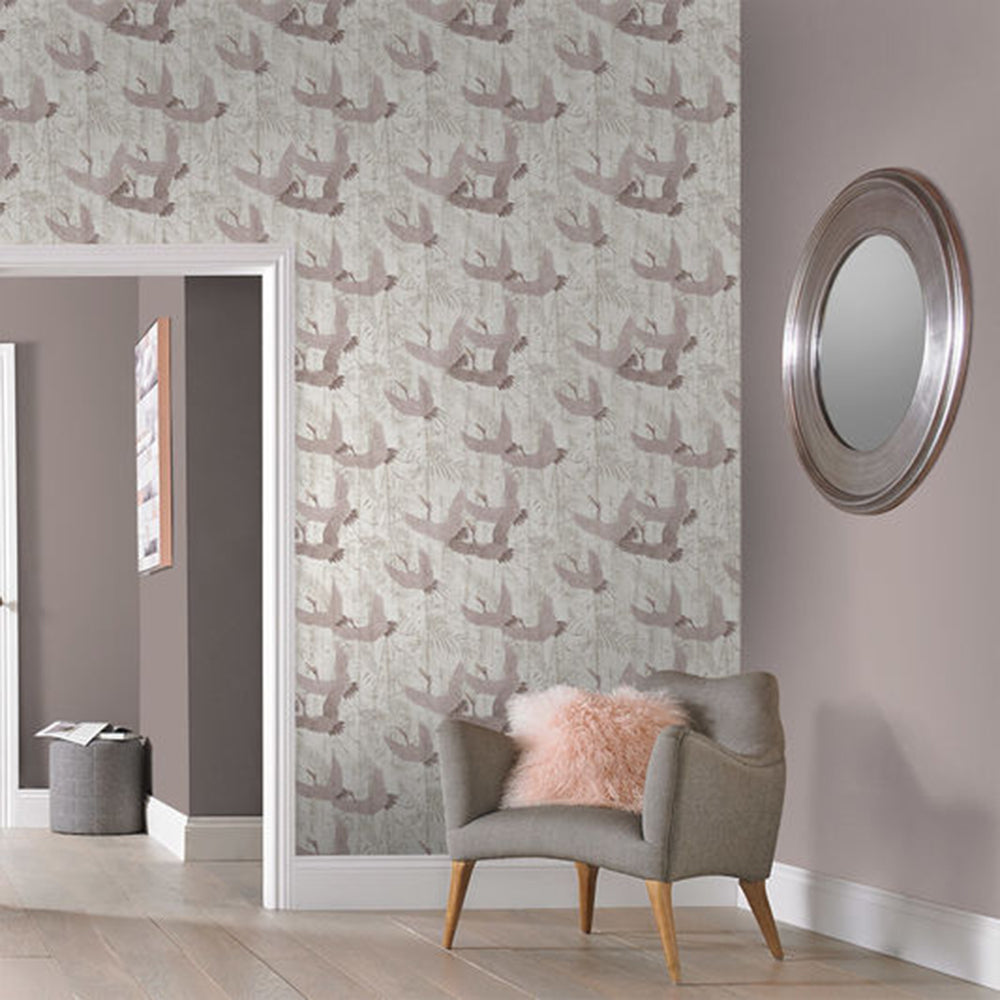 Select Graham & Brown Wallpaper Crane Pink Removable Wallpaper_2