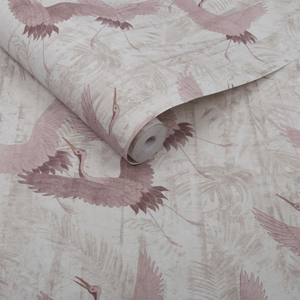 Select Graham & Brown Wallpaper Crane Pink Removable Wallpaper_3