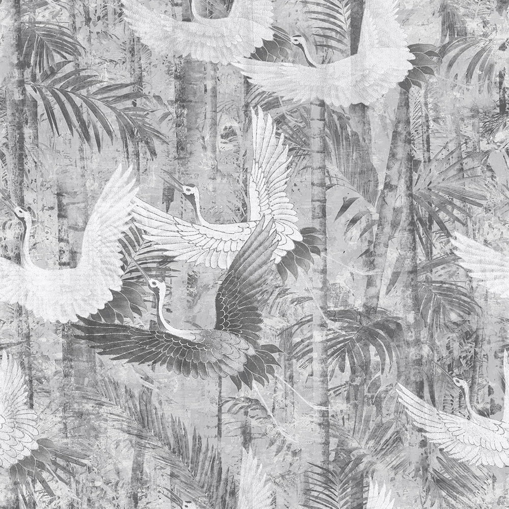 Shop Graham & Brown Wallpaper Crane Grey Removable Wallpaper