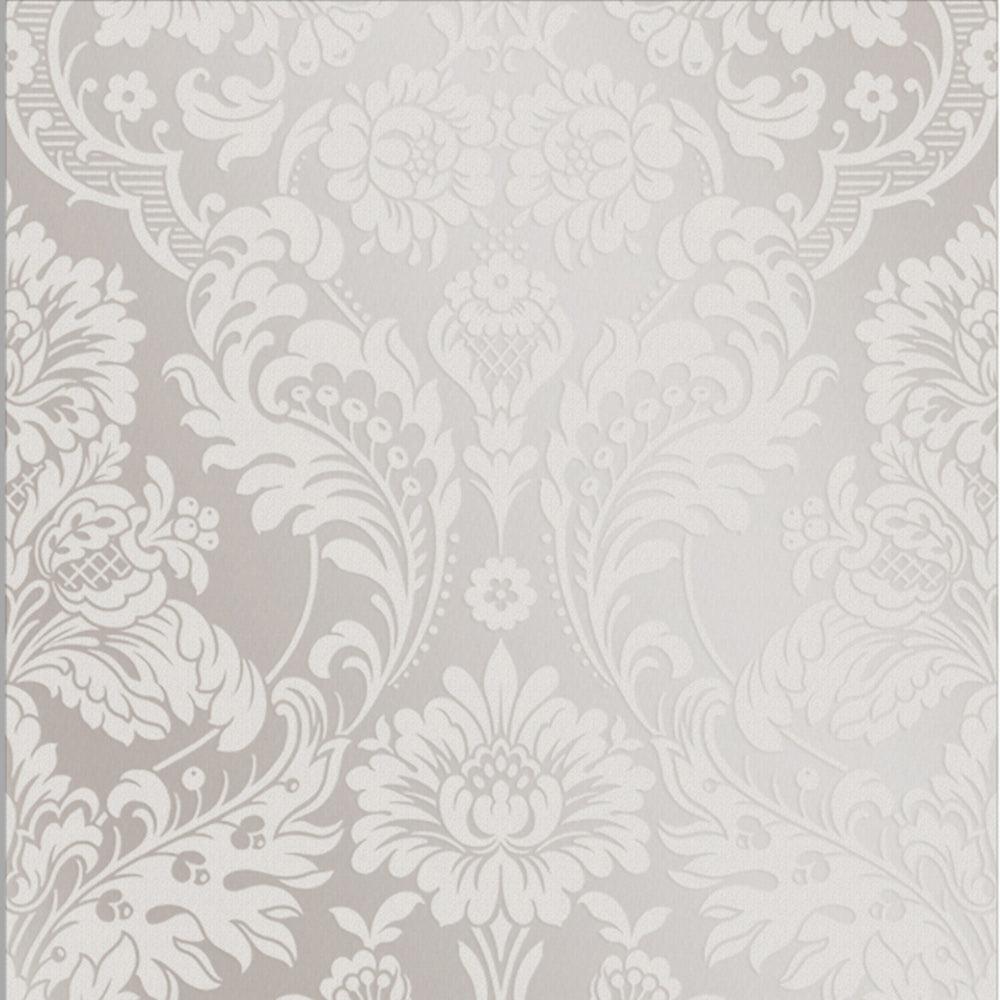 Find Graham & Brown Wallpaper Gothic Damask Flock White Removable Wallpaper