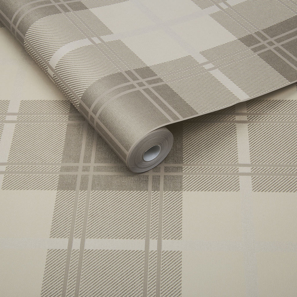 Select Graham & Brown Wallpaper Tartan Natural Removable Wallpaper_3