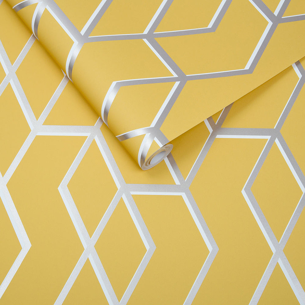 Save on Graham & Brown Wallpaper Archetype Yellow and Silver Removable Wallpaper_3