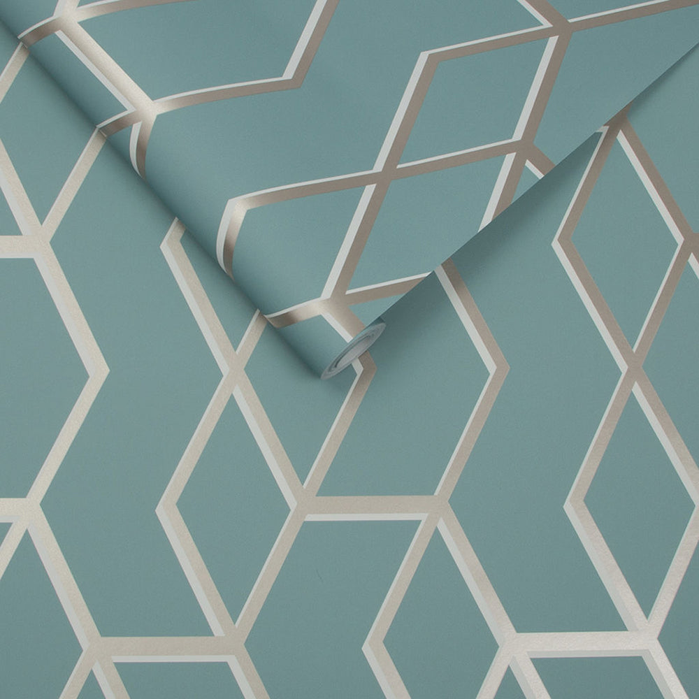 Search Graham & Brown Wallpaper Archetype Mint and White Gold Removable Wallpaper_3