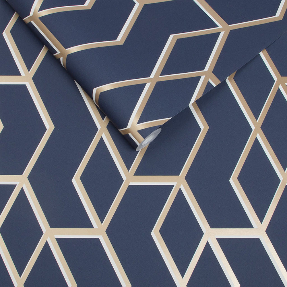 Acquire Graham & Brown Wallpaper Archetype Navy and Gold Removable Wallpaper_3