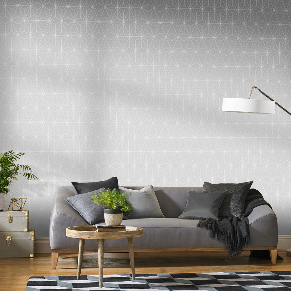 View Graham & Brown Wallpaper Prism Silver Removable Wallpaper_2