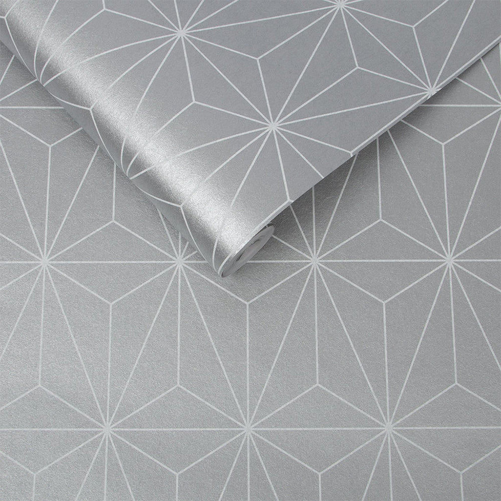 View Graham & Brown Wallpaper Prism Silver Removable Wallpaper_3