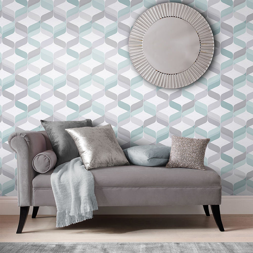 Search Graham & Brown Wallpaper Retro Aqua Removable Wallpaper_2