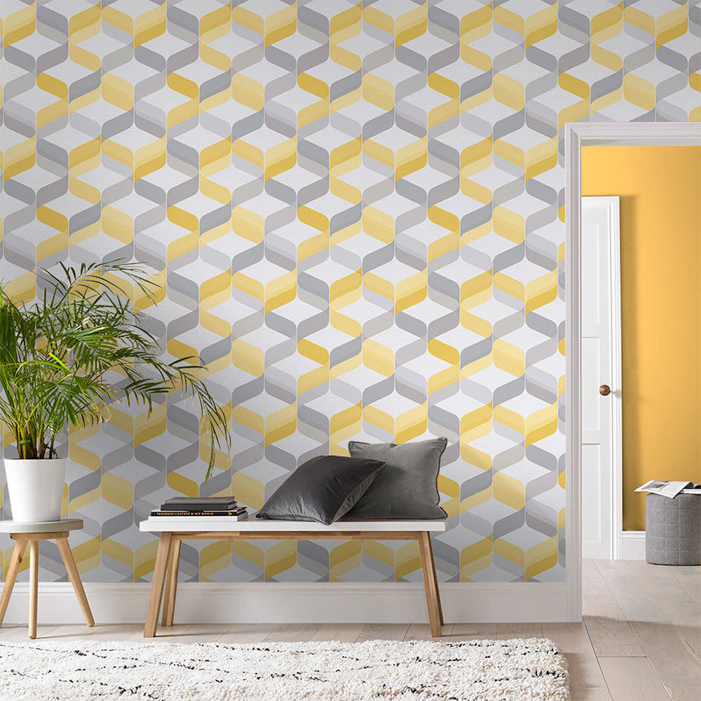 Shop Graham & Brown Wallpaper Retro Lemon Removable Wallpaper_2