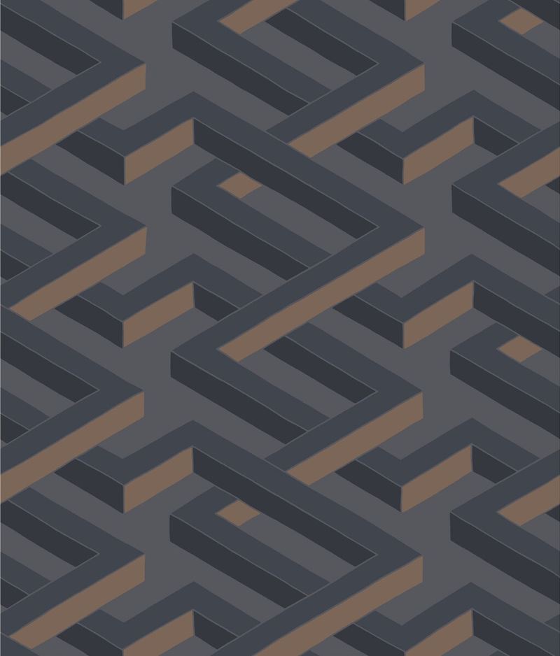 Acquire 105/1001 Cs Luxor Charcoal By Cole and Son Wallpaper