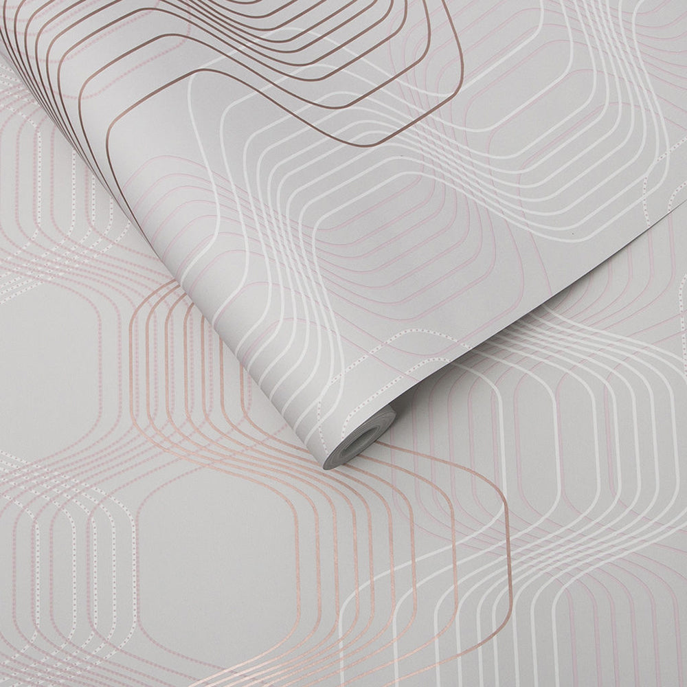 View Graham & Brown Wallpaper Revival Grey and Pink Removable Wallpaper_3