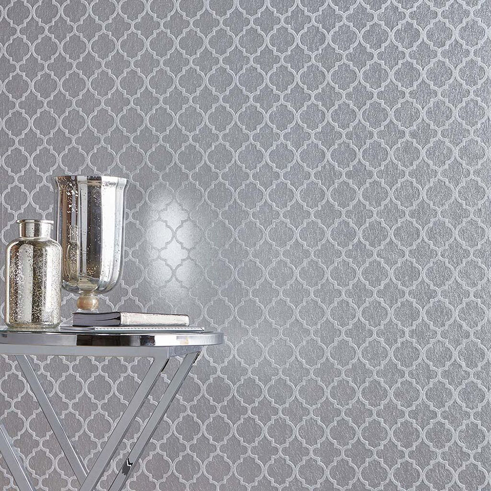 Search Graham & Brown Wallpaper Trelliage Bead Silver Removable Wallpaper_2