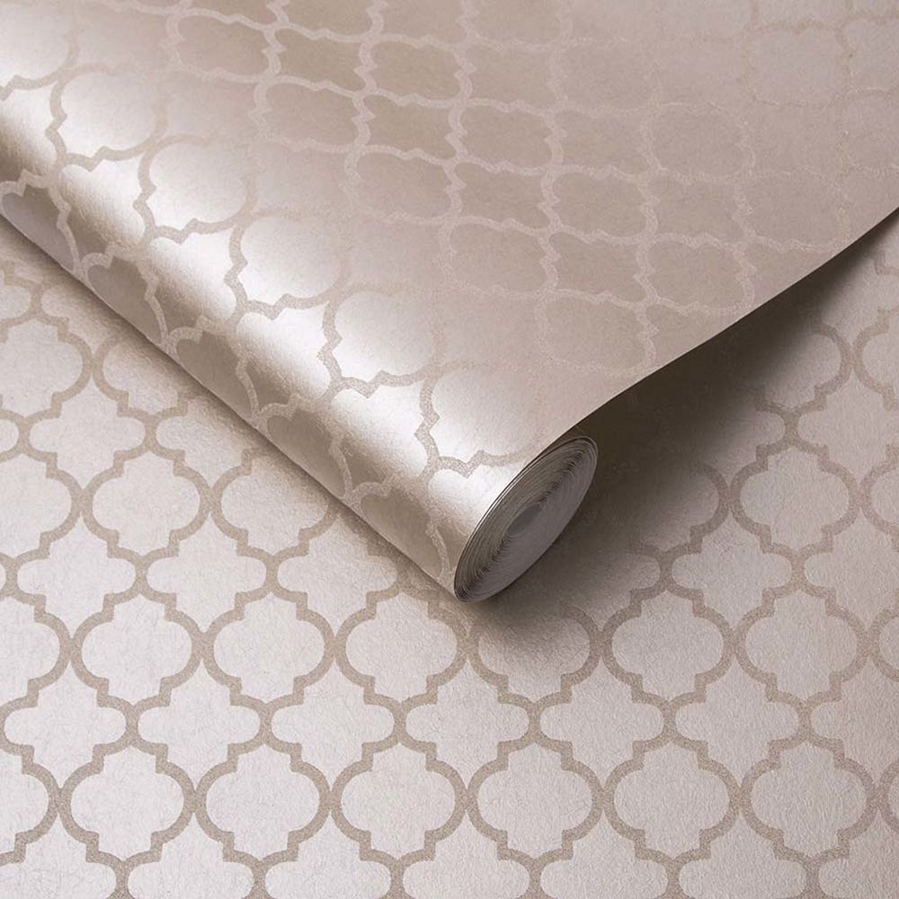 Acquire Graham & Brown Wallpaper Trelliage Bead Rose Gold Removable Wallpaper_3