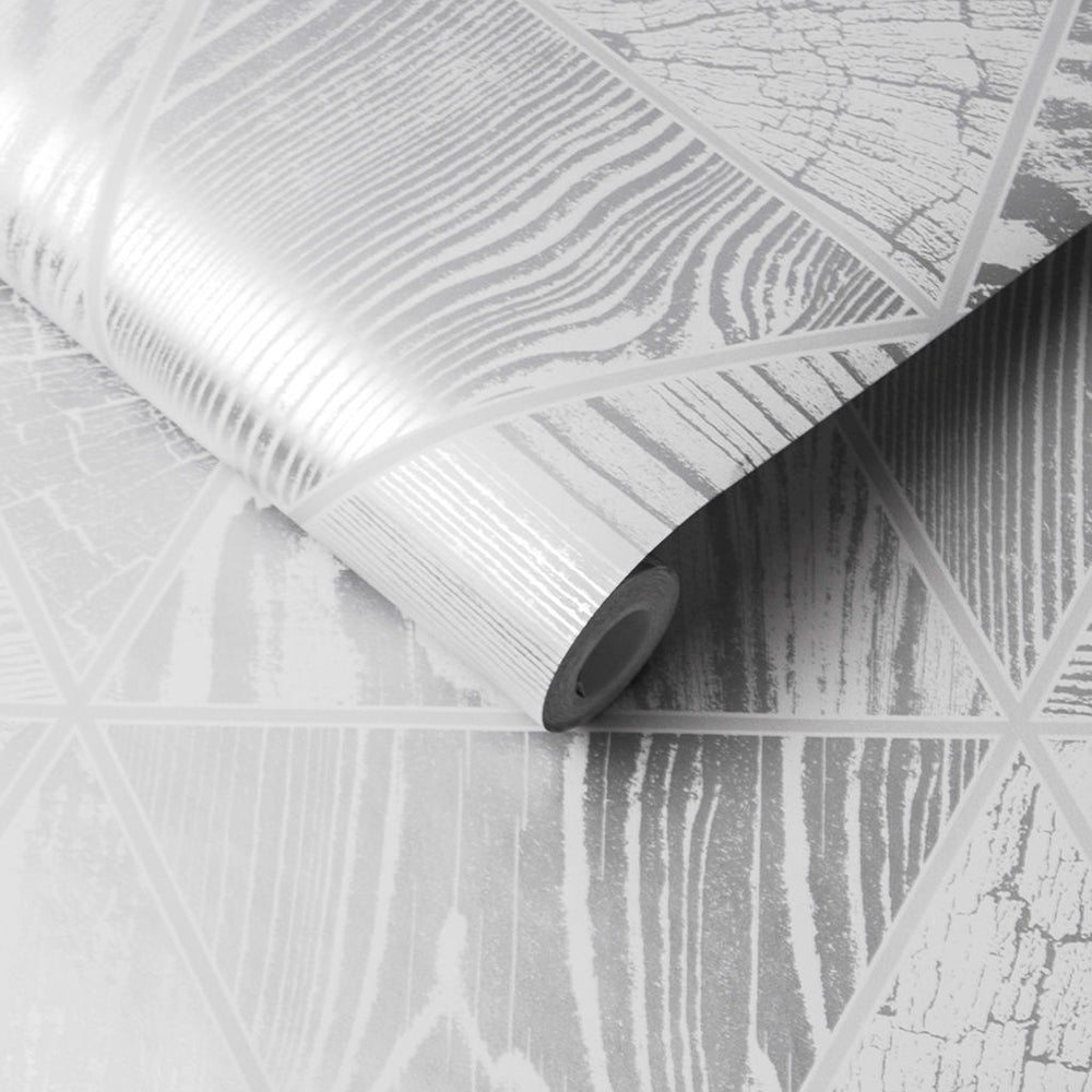 Save on Graham & Brown Wallpaper Geo Grain Silver Removable Wallpaper_3