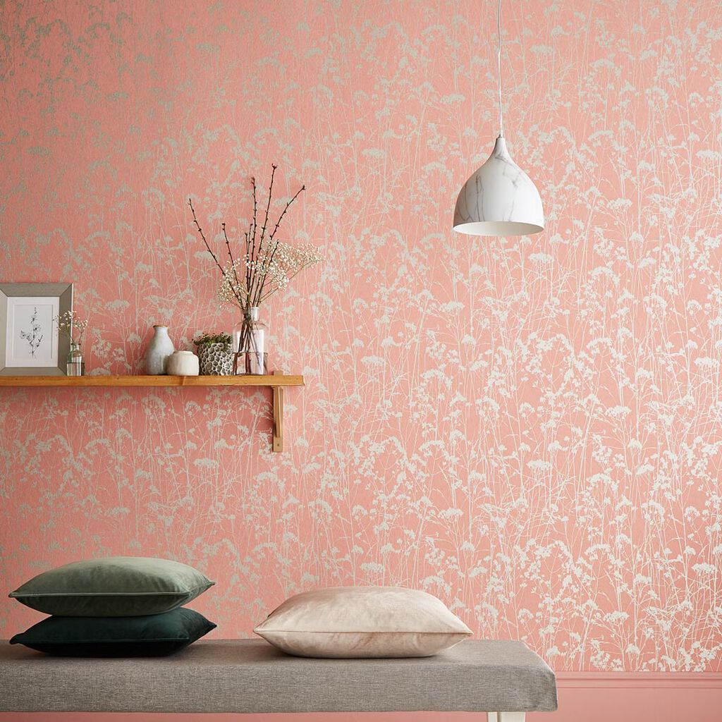 105456 - Graham & Brown, Grace Coral Removable Wallpaper