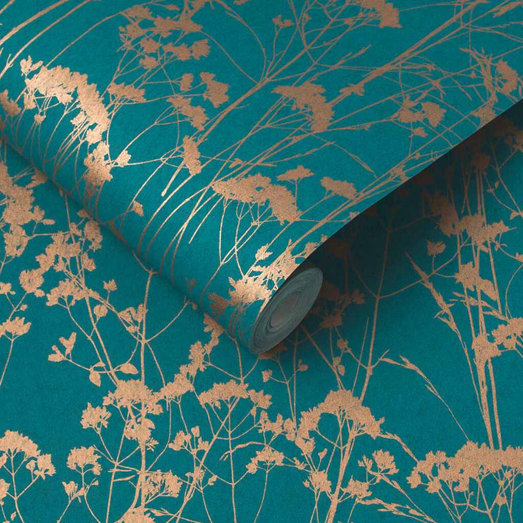 Select Graham & Brown Wallpaper Grace Teal Removable Wallpaper_3