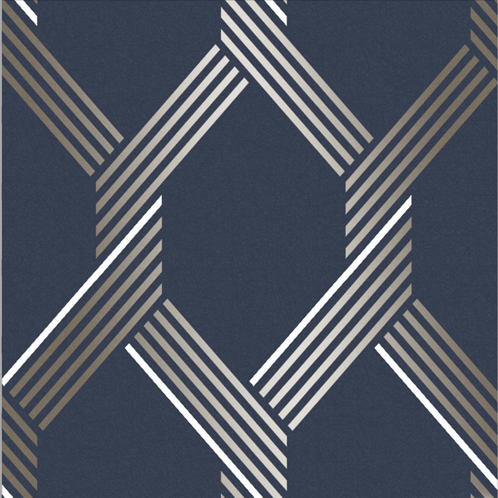 Save on Graham & Brown Wallpaper Vector Navy Gold Removable Wallpaper