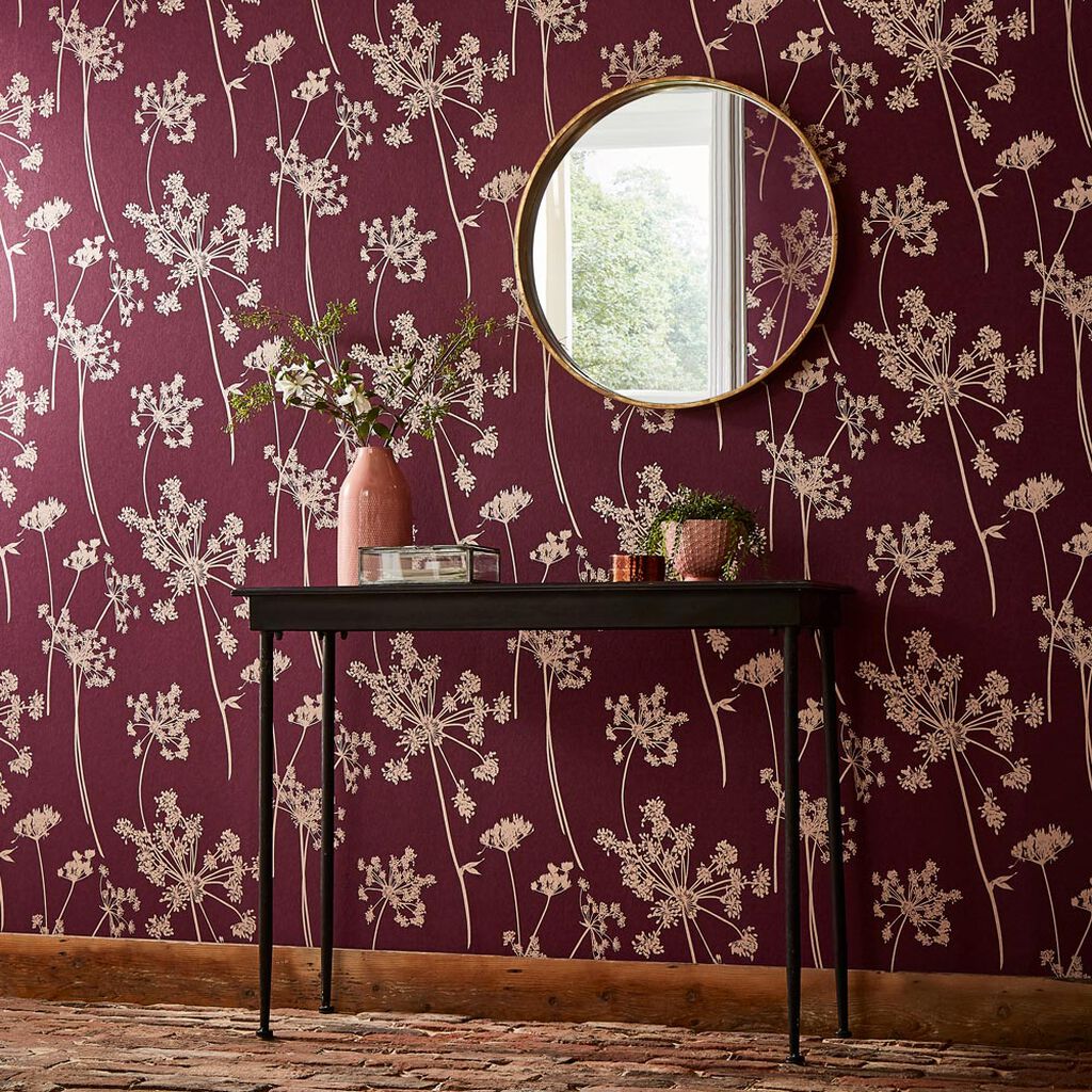 Buy Graham & Brown Wallpaper Anthriscus Plum Removable Wallpaper_2