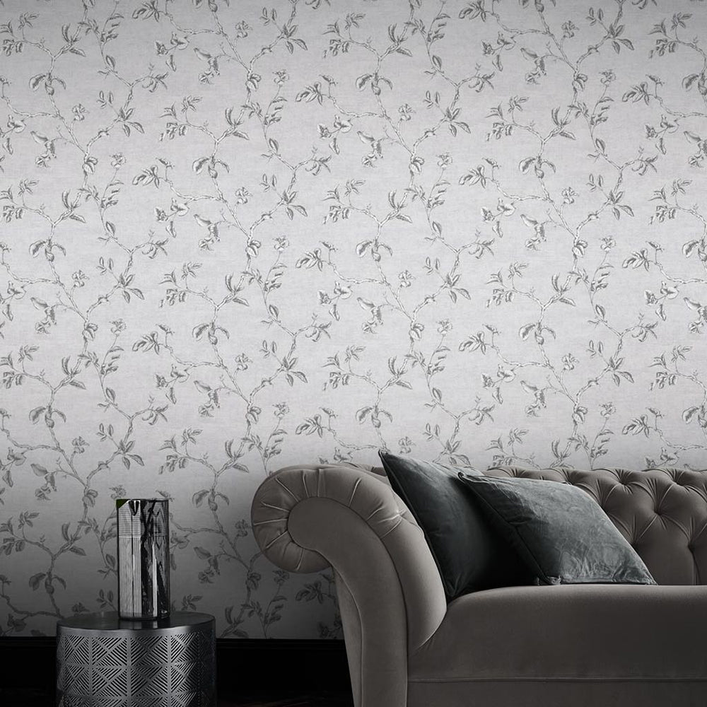 Search Graham & Brown Wallpaper Twining Silver Removable Wallpaper_2