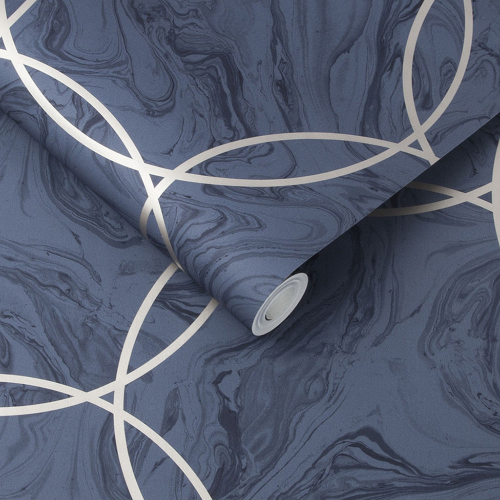 Find Graham & Brown Wallpaper Aqueous Geo Cobalt Removable Wallpaper_3