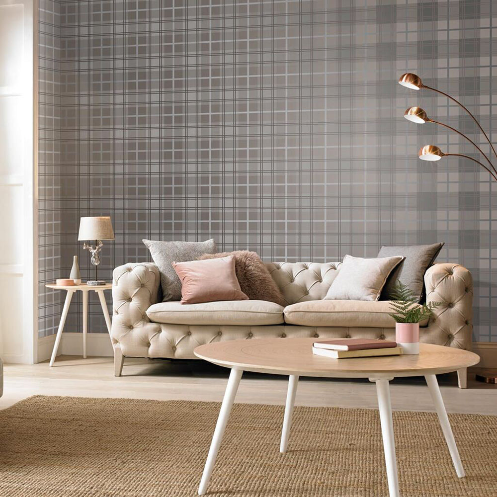 Shop Graham & Brown Wallpaper Tartan Earth Removable Wallpaper_2