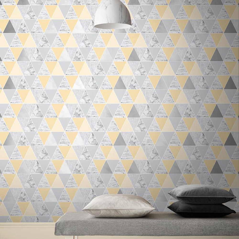 Order Graham & Brown Wallpaper Reflections Lemon Removable Wallpaper_2