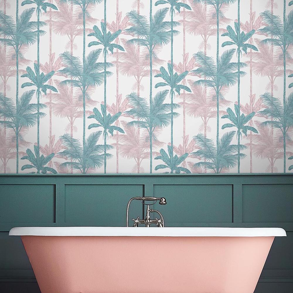 Search Graham & Brown Wallpaper Jungle Blush Green Removable Wallpaper_2