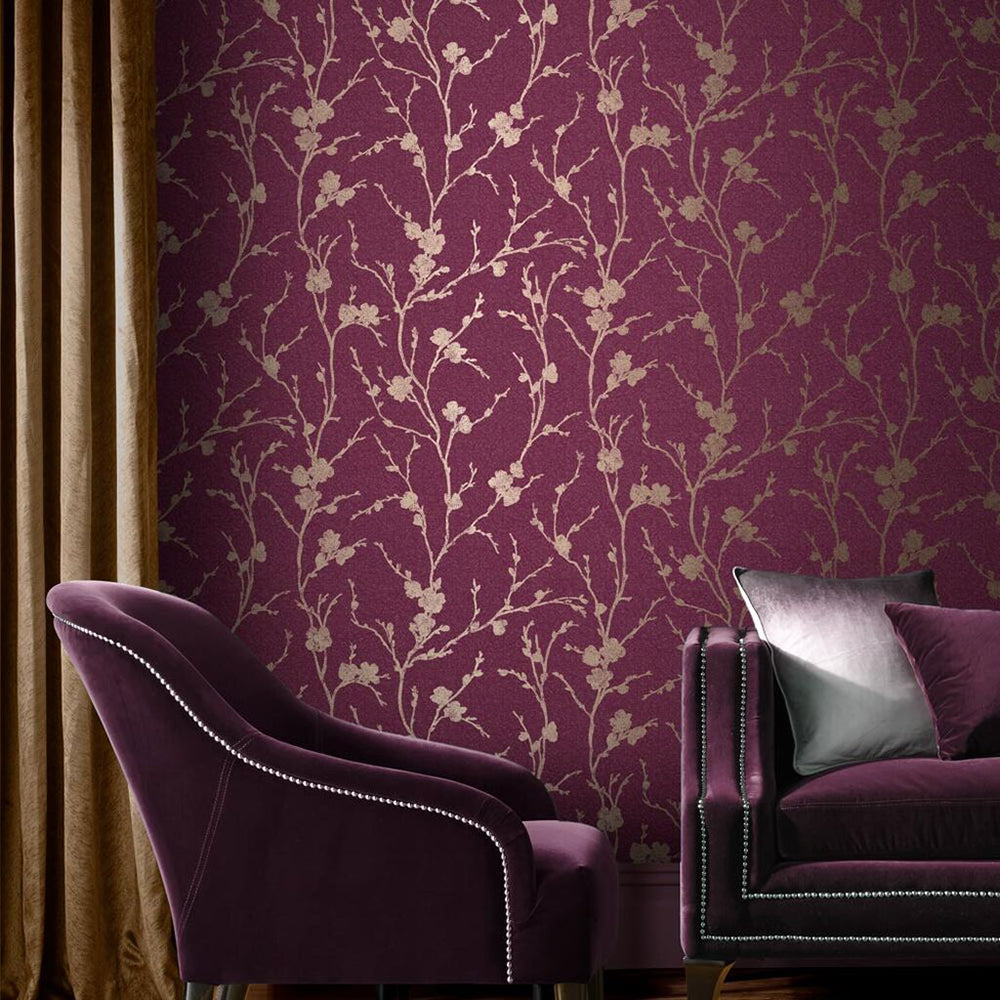 View Graham & Brown Wallpaper Meiying Mauve Removable Wallpaper_2