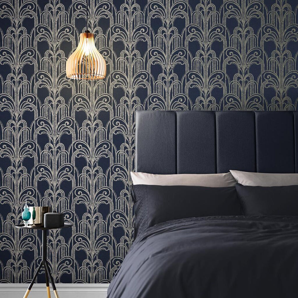 Find Graham & Brown Wallpaper Art Deco Midnight Removable Wallpaper_2