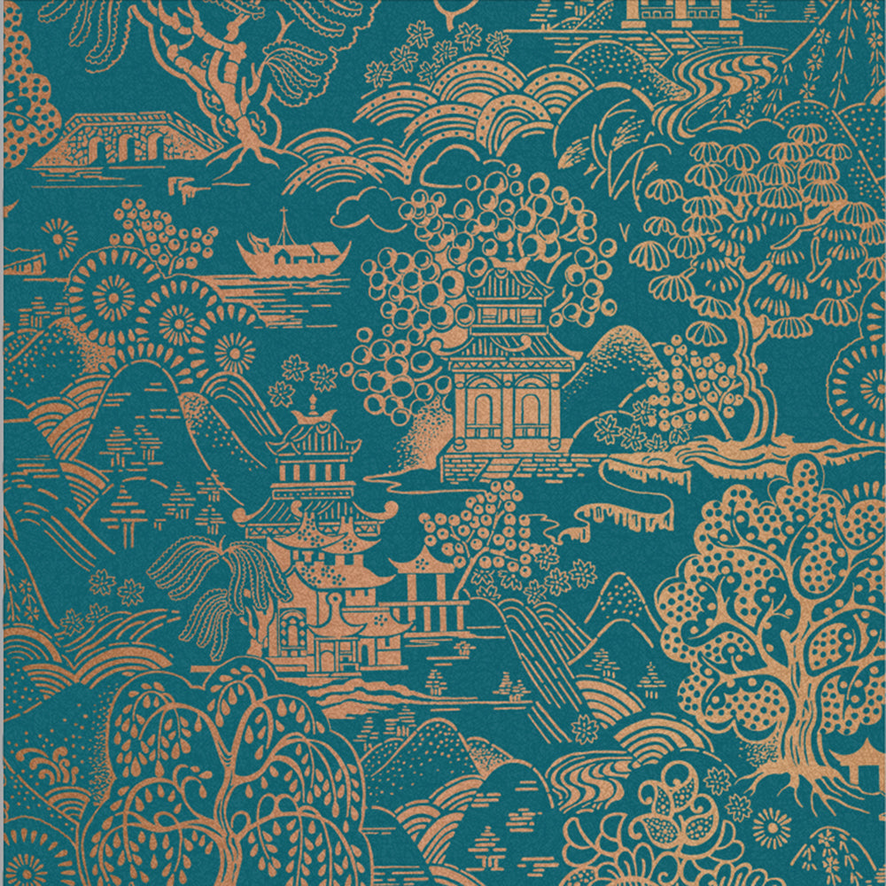 Save on Graham & Brown Wallpaper Basuto Teal Removable Wallpaper