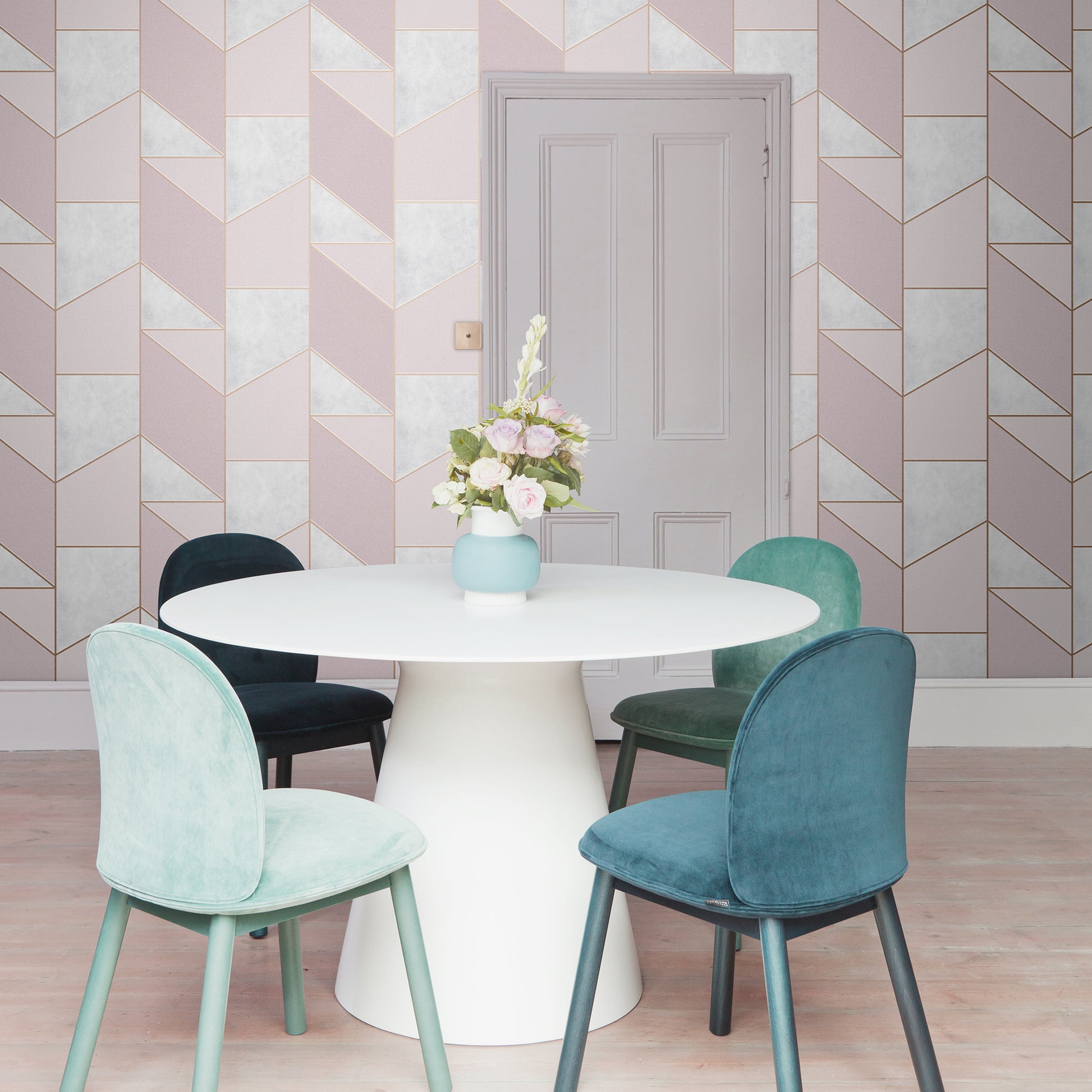 Find Graham & Brown Wallpaper Color Block Geo Pink Removable Wallpaper_2