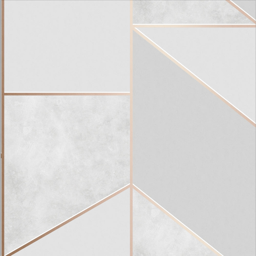 View Graham & Brown Wallpaper Color Block Geo Grey and Rose Gold Removable Wallpaper