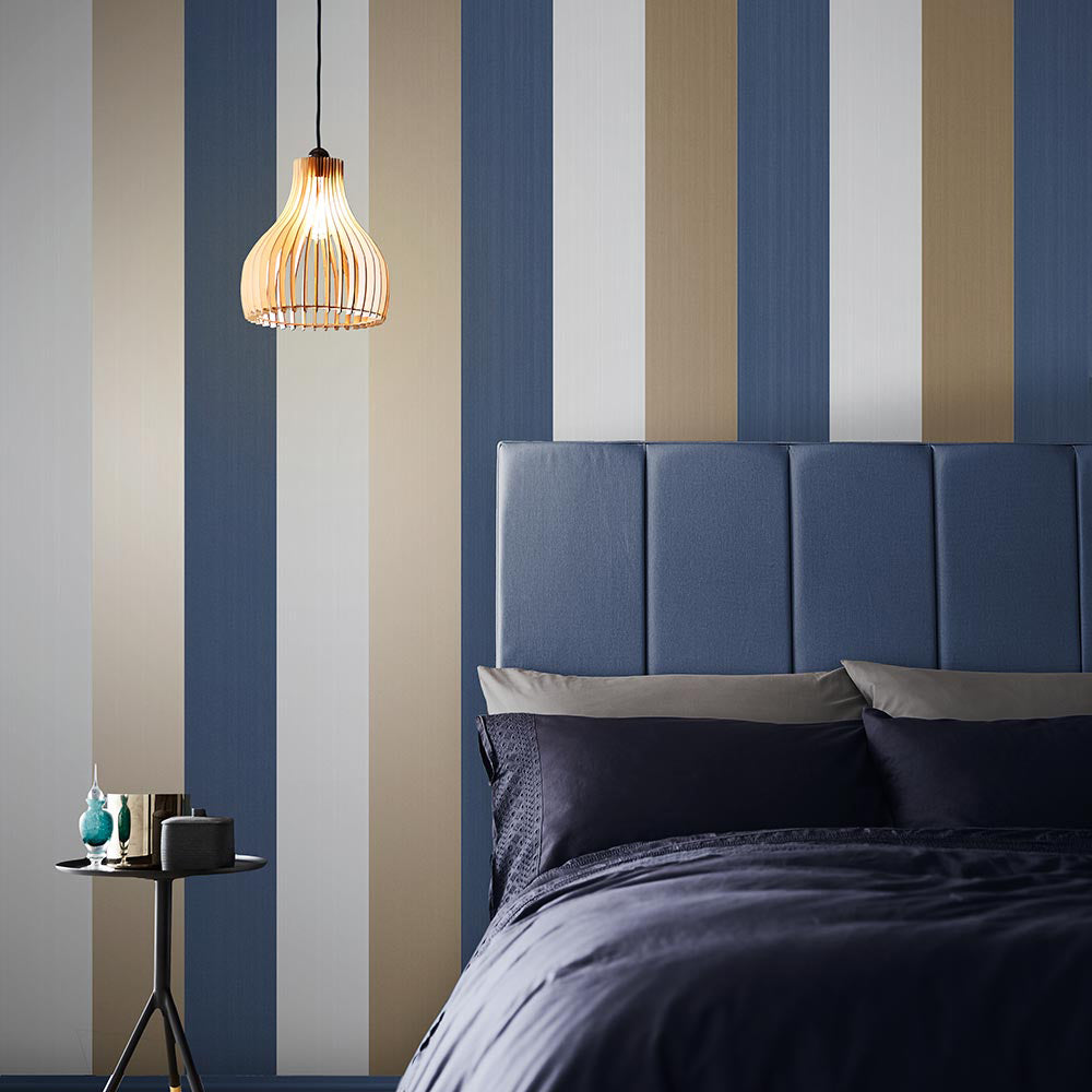 Shop Graham & Brown Wallpaper Figaro Navy Removable Wallpaper_2